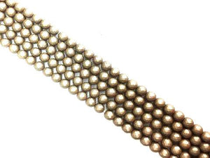 Matte Shell Pearl Khaki Faceted Rounds 8Mm