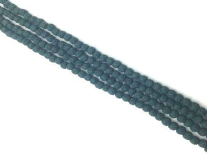 Lava Stone Pewter Round Beads 16Mm