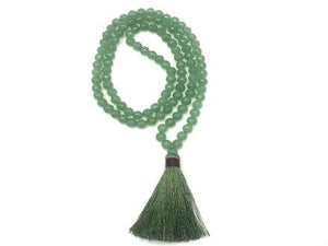 Aventurine Green Tassel Necklace 108Pcs 8Mm