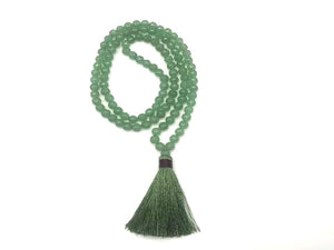 Aventurine Green Tassel Necklace 108Pcs 6Mm