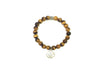 Tiger Eye Metal Guajian Bracelet 8Mm