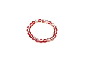 Matte Candy Color Glass Shamballa Red Bracelet 8Mm