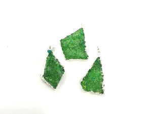 Crystal Quartz Druzy Green Pendant 35X40-30X50Mm