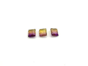 Glass Purple Yellow Pillow Ring Surface 10X12Mm