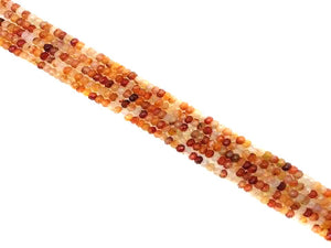 Carnelian Faceted Roundel 4X6Mm