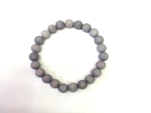 Matte Color Jade Gray Bracelet 8Mm