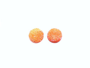 Crystal Quartz Druzy Orange Ring Surface(Round Beads) 14Mm