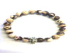 Aust Zebra Jasper Silver Skull Beadad Bracelet 8Mm