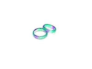 Color Agate Purple Green Ring Faceted 5Mm