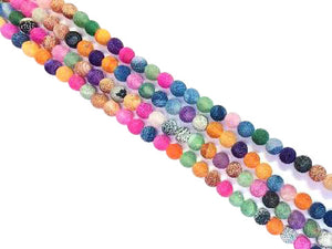 Matte Agate Rainbow Round Beads 6Mm