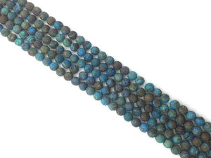 Matte Blue Wooden Jasper Round Beads 4Mm