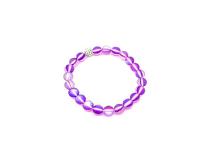 Matte Candy Color Glass Shamballa Purple Bracelet 8Mm