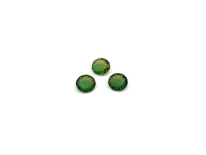 Glass Yellow Green Puff Coin Ring Surface 12Mm