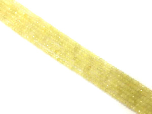 Color Jade Light Yellow Faceted Roundel 2X4Mm