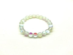 Matte Candy Color Glass White Bracelet 8Mm