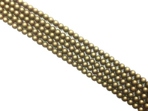 Matte Shell Pearl Gold Round Beads 10Mm