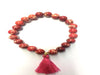 Impression Jasper Red Tassel Bracelet 8Mm