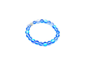 Matte Candy Color Glass Shamballa Blue Bracelet 8Mm