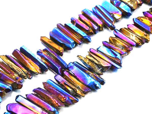 Crystal Quartz Purple Blue Stick(Egaduated) 8X25-12X50Mm