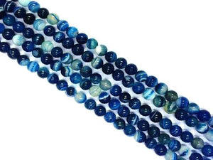 Color Blue Sardonyx Round Beads 10Mm