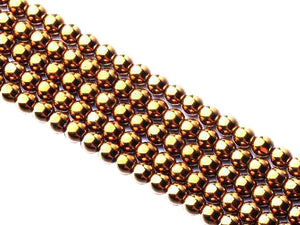 Hematite Gold Round Beads 8Mm