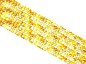 Lce Agate Yellow Round Beads 6Mm