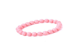 Matte Shell Pearl Salmon Pink Bracelet 8Mm