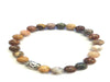 Rainbow Agate Silver Buddha Beaded Bracelet 8Mm