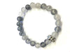 Cloud Crystal Silver Skull Beadad Bracelet 8Mm
