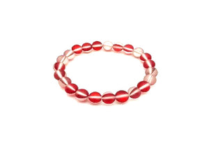Matte Candy Color Glass Red Bracelet 8Mm