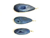 Matte Color Agate Blue Pendant 25X40-36X54Mm