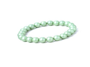 Matte Shell Pearl Jade Green Bracelet 6Mm