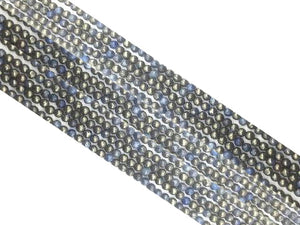 Silver Pyrite Blue Round Beads 4Mm