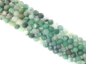 Matte African Green Calcedony Jade Round Beads 8Mm