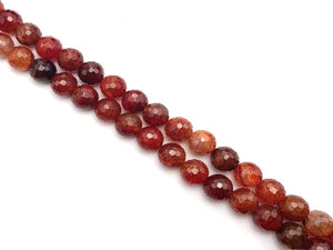 Color Sardonyx Red Faceted Rounds 18Mm