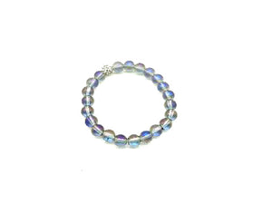 Glass Shamballa Ab Purple Bracelet 8Mm