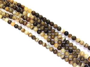 Matte Color Brown Sardonyx Round Beads 12Mm