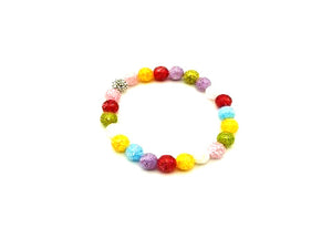 Color Crack Crystal Shamballa Rainbow Bracelet 8Mm