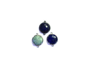 Natural Stones Silver Pendant 18Mm