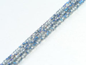 Thunder Polish Glass Crystal Siver Blue Faceted Roundel 2X3Mm