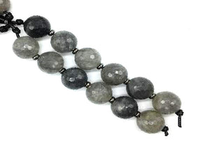 Gray Cloudy Quartz 8 Inch Faceted Roundes 30Mm