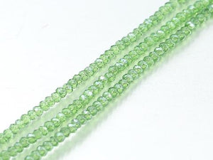 Thunder Polish Glass Crystal Green Faceted Roundel 6X8Mm