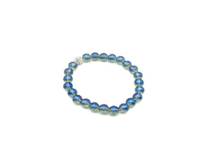 Glass Shamballa Ab Blue Bracelet 8Mm