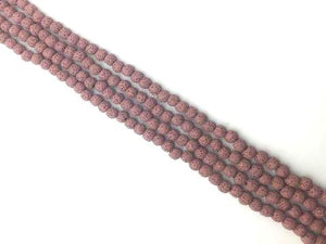Lava Stone Fuchsia Round Beads 14Mm