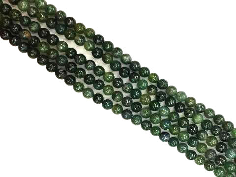 Moss Agate Round Beads 8Mm