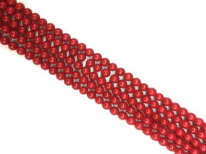 Shell Pearl Red Round Beads 8Mm