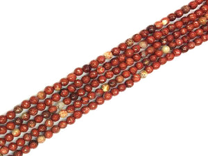 Red Jasper Faceted Rounds 6Mm