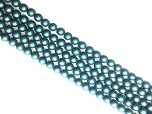 Matte Shell Pearl Navy Round Beads 8Mm