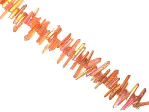 Coated Crystal Quartz Orange Stick 8 Inch 5X15-5X30Mm