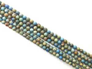 Impression Jasper Light Blue Ound Beads 12Mm